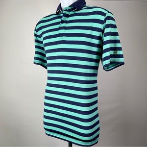 Greyson Men's Striped Polo Shirt - Navy and Teal